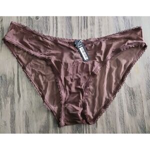 NWT BootayBag Sheer Mesh Brown Cheeky Panties Size Large